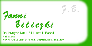 fanni biliczki business card